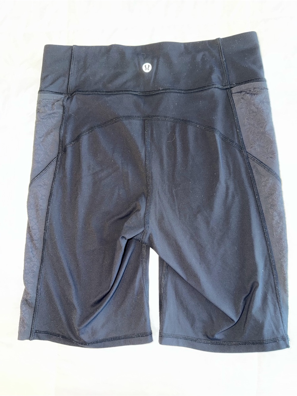 lululemon athletica Black High-Rise Bike Shorts with Subtle Side Texture